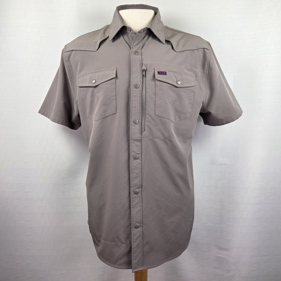 Howler Bros. Emerger Tech Short Sleeve Shirt Men's M Ash/Gray Lightweight UPF 35 - Picture 2 of 9